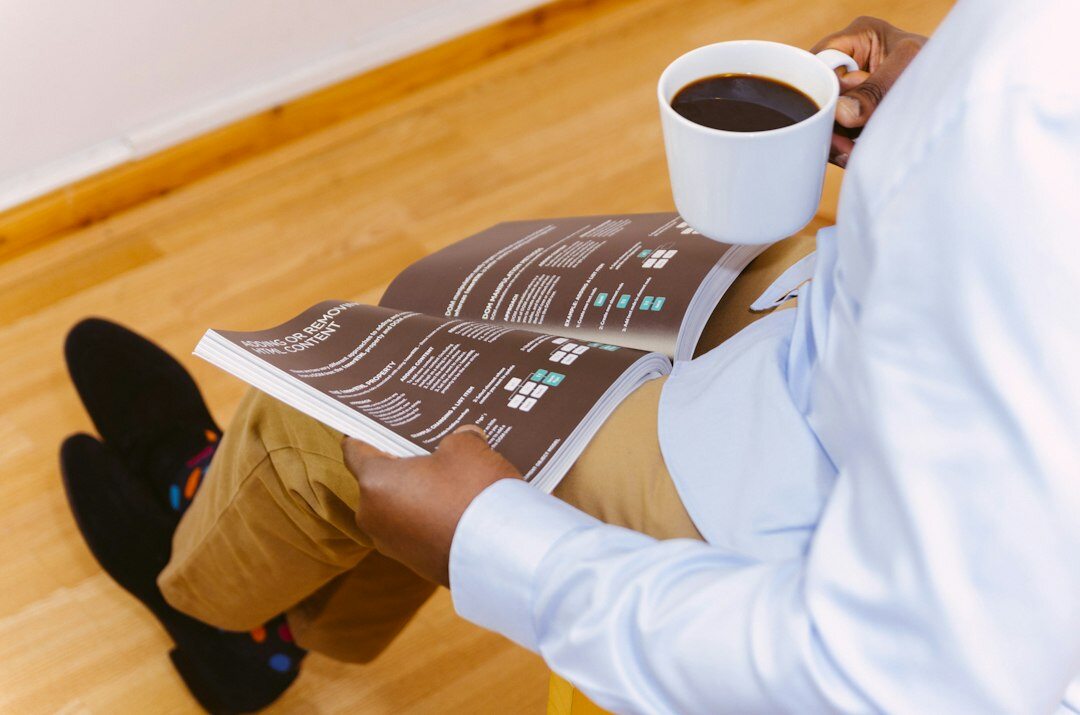 person relaxing with insurance paperwork
