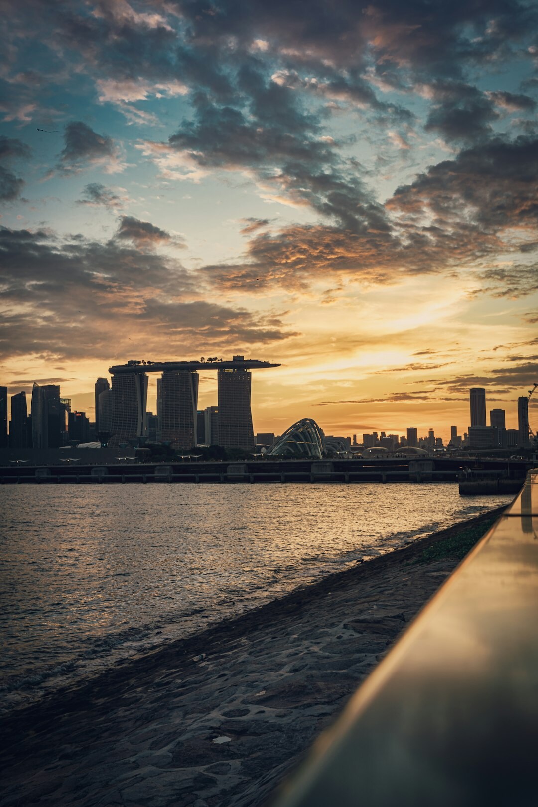 Singapore skyline with modern skyscrapers at dusk